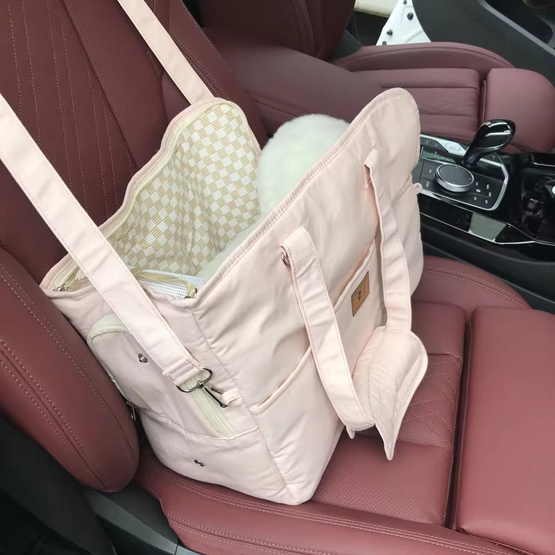 Portable Dogs Carrier Pet Cat Shoulder Handbag Car Seat Control Nonslip Dog Carriers Safe, for Small Dogs Dog Carrier Chihuahua