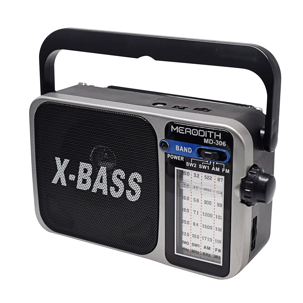 Portable FM Radio AM Sw1 SW2 All Waves Radio Multiband Shortwave Fullband Radio Headphone Jack/Flashlight