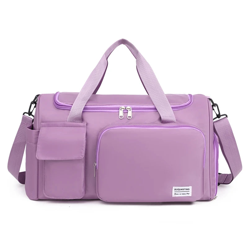 Unisex Large Capacity Travel Luggage Bag, Sports Gym Bag, Perfect for Weekend Overnight Luggage Bag with Shoe Compartment