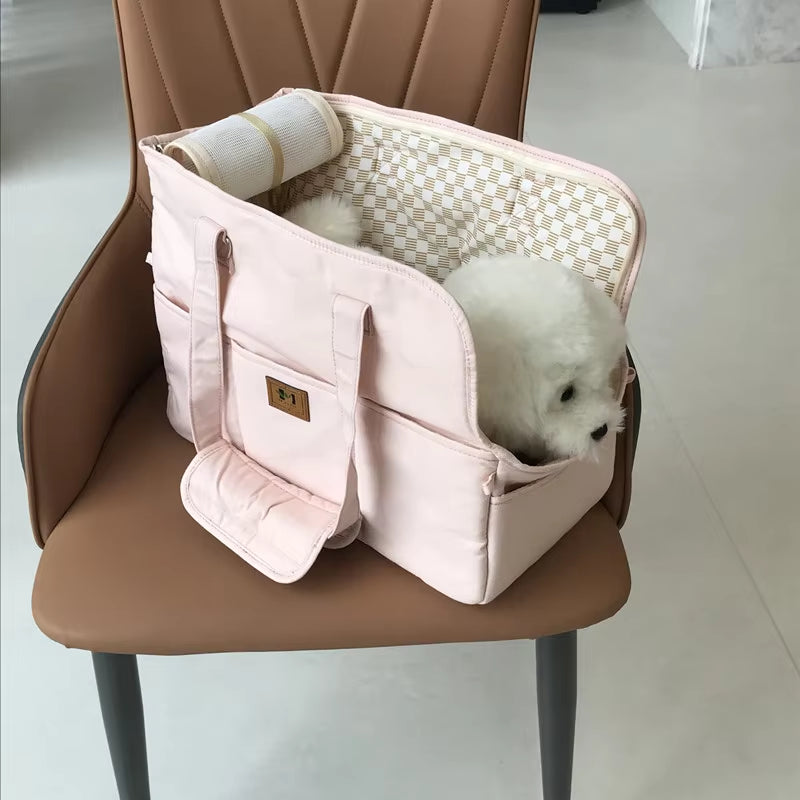 Portable Dogs Carrier Pet Cat Shoulder Handbag Car Seat Control Nonslip Dog Carriers Safe, for Small Dogs Dog Carrier Chihuahua