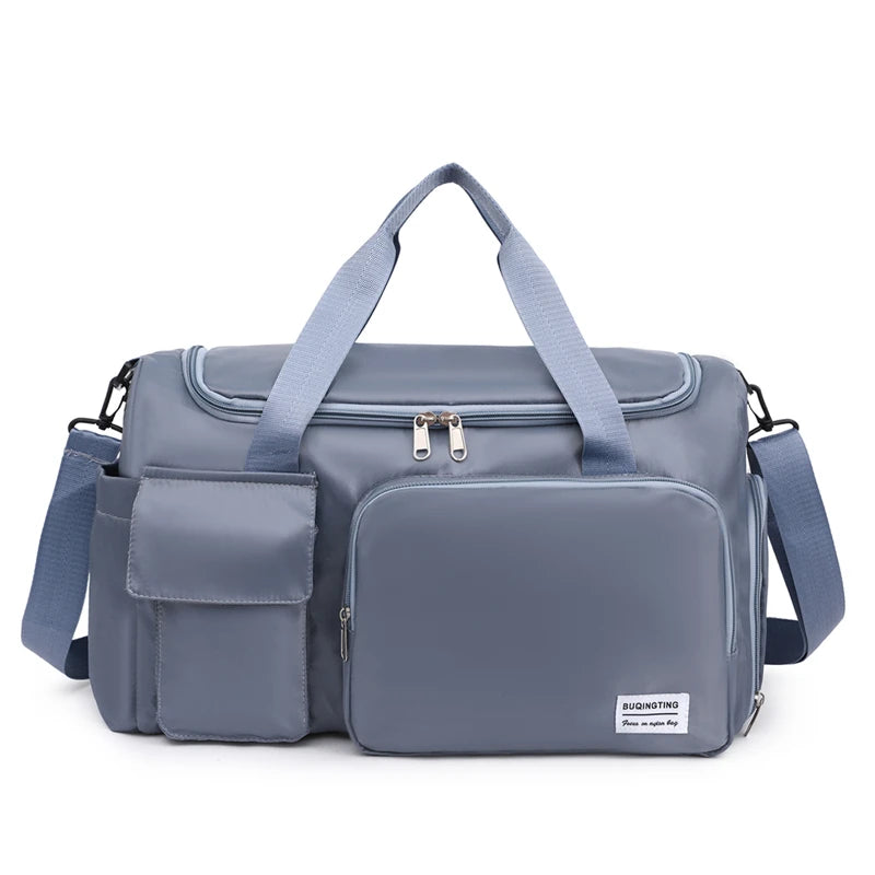 Unisex Large Capacity Travel Luggage Bag, Sports Gym Bag, Perfect for Weekend Overnight Luggage Bag with Shoe Compartment