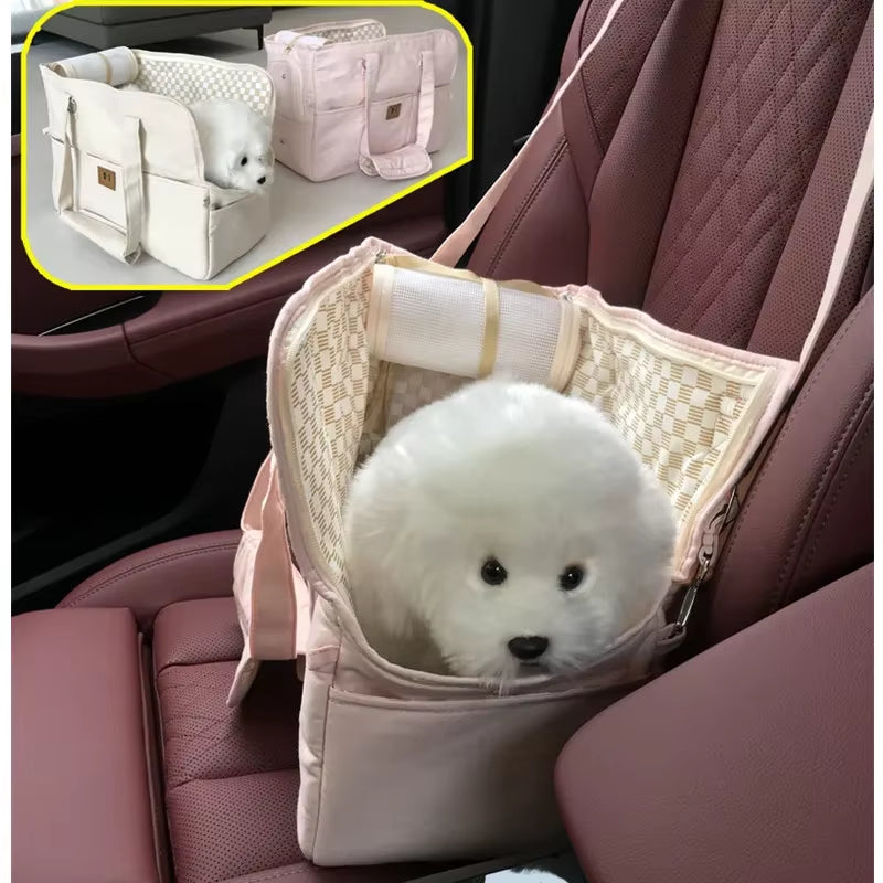 Portable Dogs Carrier Pet Cat Shoulder Handbag Car Seat Control Nonslip Dog Carriers Safe, for Small Dogs Dog Carrier Chihuahua