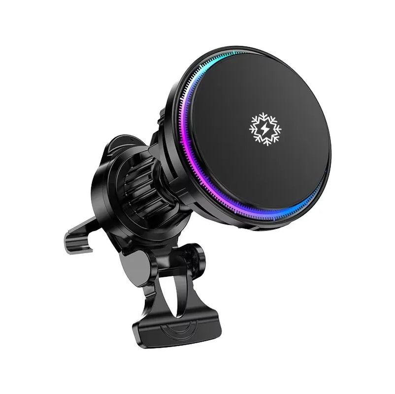Ice Cooling Magnetic Wireless Car Charger Fast Charging Station for Iphone15 14 13 12 Pro Max 15W Magnet Car Phone Holder Stand