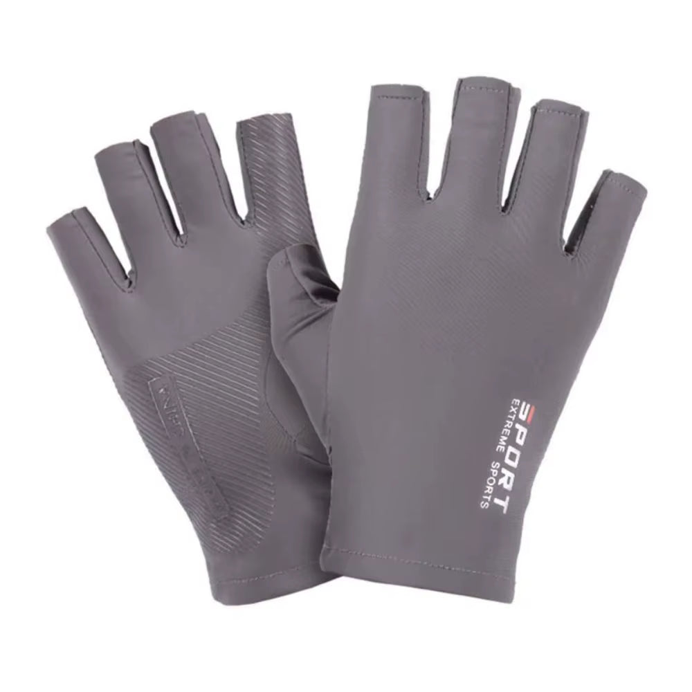 Ice Silk Halffinger Cycling Gloves for Men and Women Outdoor Sports Fitness Driving Fishing Highelastic Comfortable