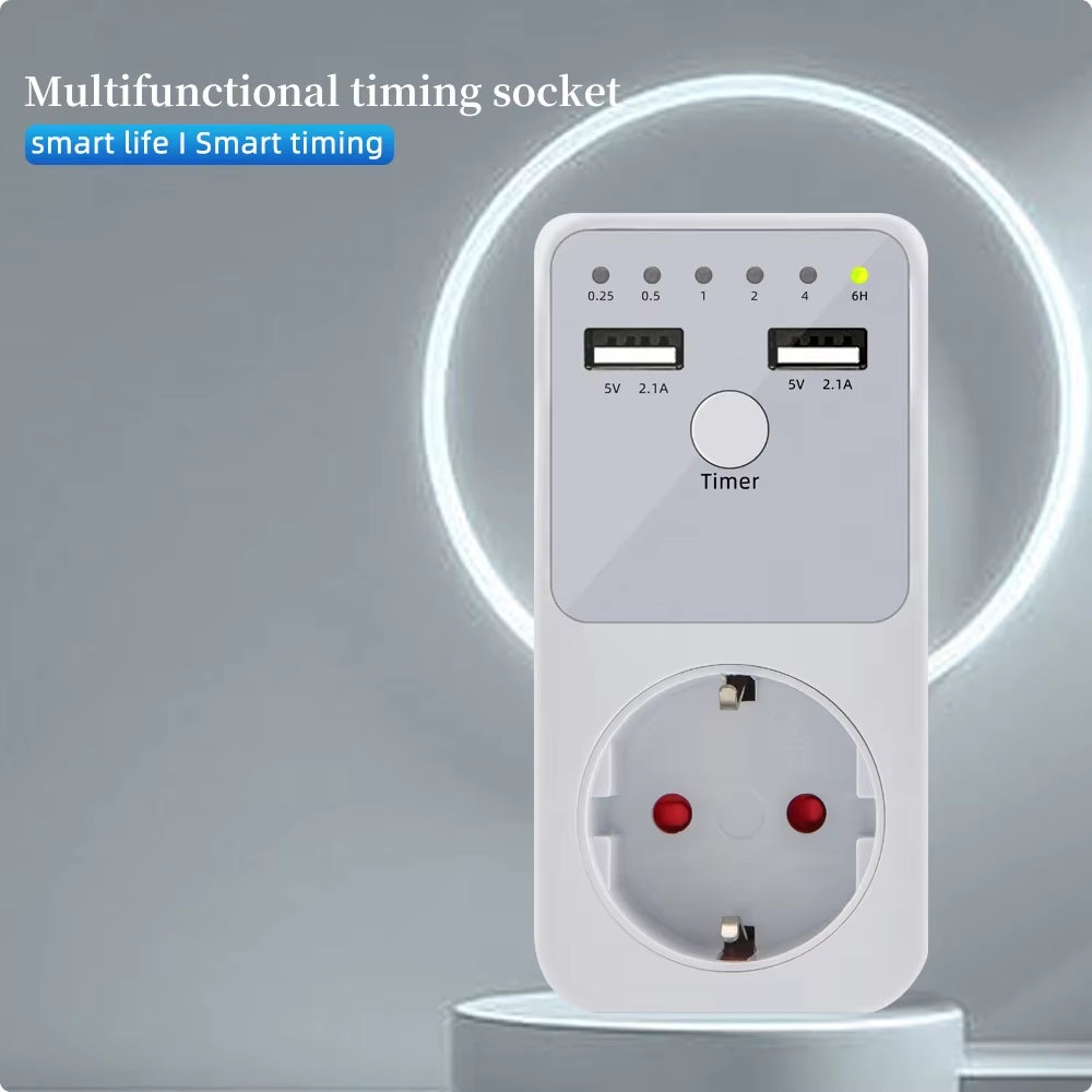 Digital Timer Socket Surge Protector Socket Voltage Relay Switch 6 Hour 220V 230V Appliance Time Controler EU US French UK Plug