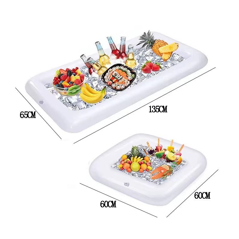 Inflatable Serving Bar Salad Ice Tray Food Drink Containers BBQ Picnic Pool Party Supplies Buffet Salad Food & Drinks Tray
