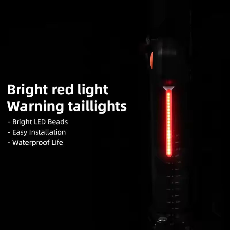 Bike Tail Light LED Rear Lamp Warning Light Waterproof Bicycle Lights USB Rechargeable Cycling MTB Road Bike Rear Flashlight