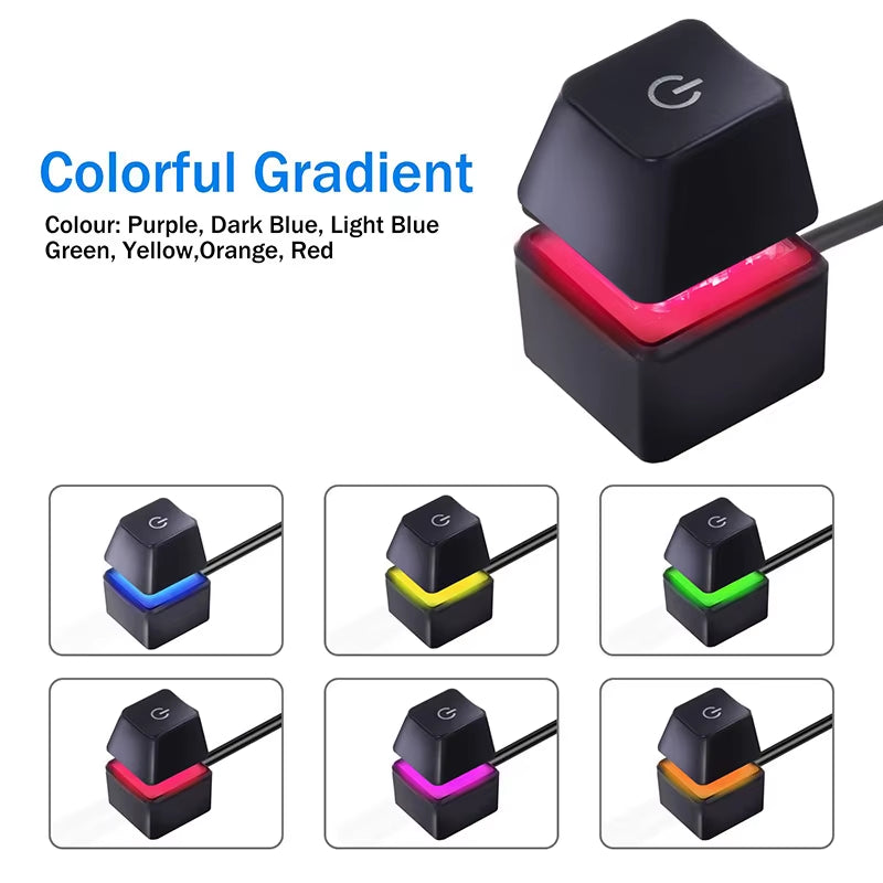 Desk ON/OFF Power Switch for Desktop Computer RGB Backlight Mechanical Shaft Key External Remote Start PC Mainboard Reset Button