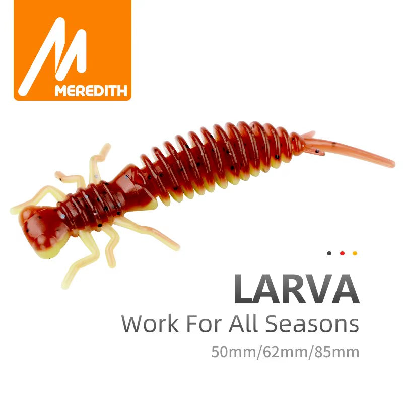 Larva Soft Lures Artificial Lures 50Mm/10Pcs Fishing Worm Silicone Bass Pike Minnow Swimbait Jigging Plastic Baits