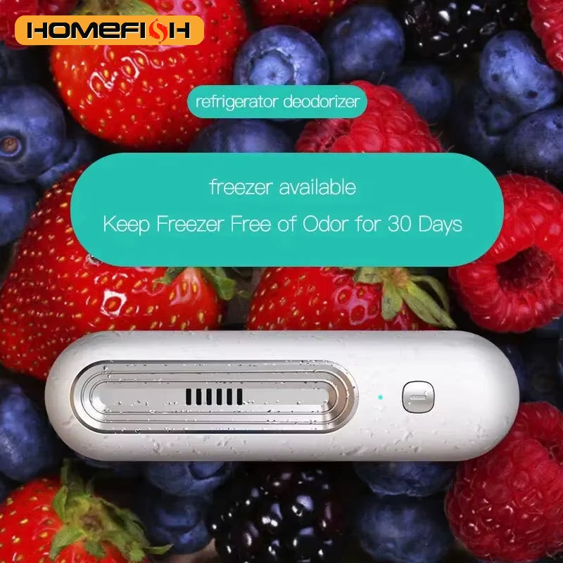 Refrigerator Deodorizer & Air Purifier - Extend Food Shelf Life, Remove Odors (Smoke, Pet, Toilet) for Car & Fridge