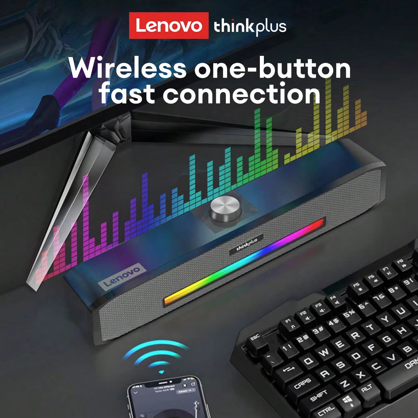 Original TS33 Wired and Bluetooth 5.0 Speaker 360 for Desk Computer Subwoofer Home Movie Surround Sound Bar Audio Speaker