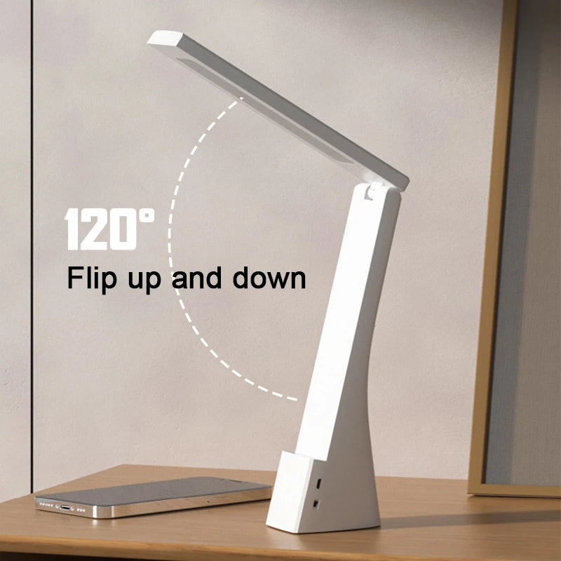 Led Desk Lamp Charging and Plugging Foldable Table Lights Eye Protection Learning Desk Lamp Bedroom Bedside Desk Lightingfixture