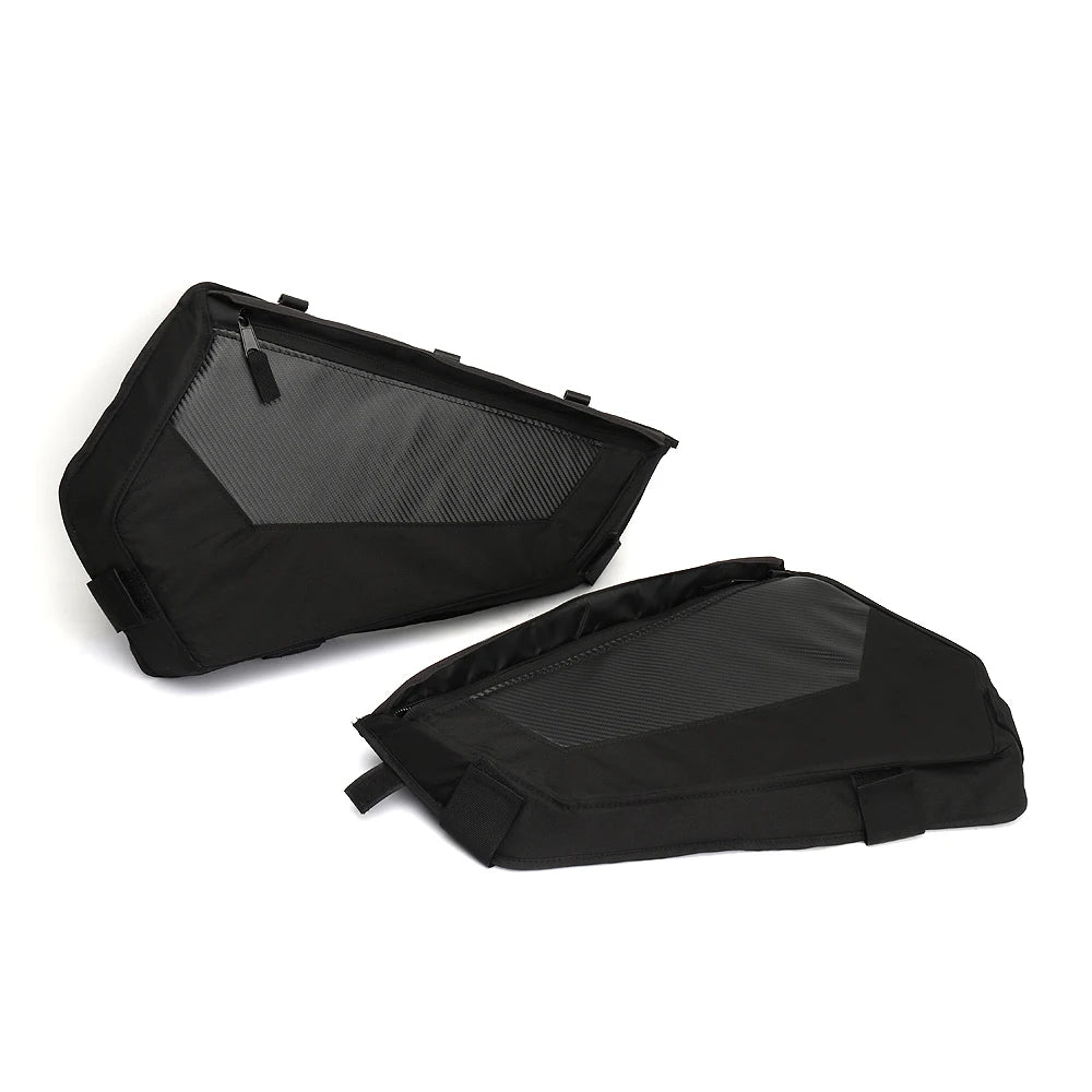 UTV Lower Door Storage Bag Kit Black+Carbon Fiber for Polaris RZR XP 4 1000 S / XP 4 Turbo / Turbo S / S 900 2014-2023
