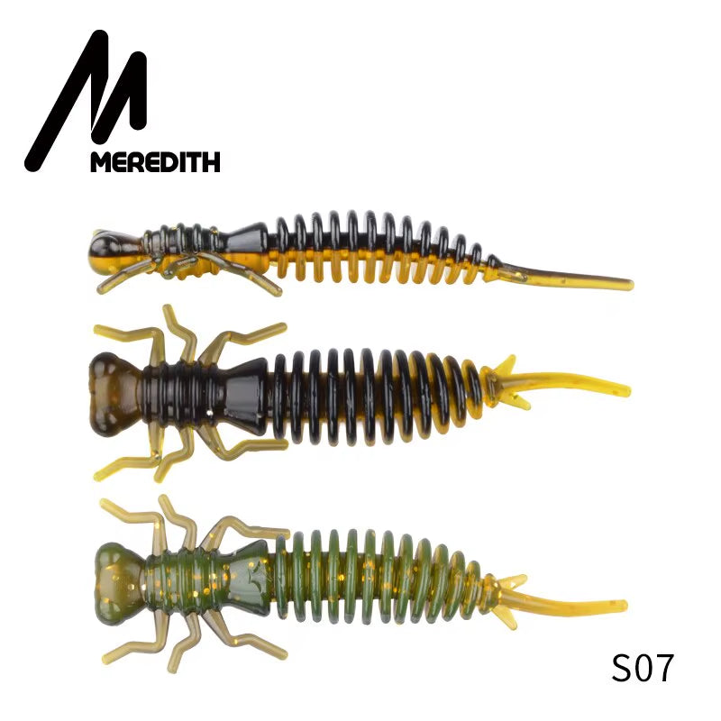 Larva Soft Lures Artificial Lures 50Mm/10Pcs Fishing Worm Silicone Bass Pike Minnow Swimbait Jigging Plastic Baits