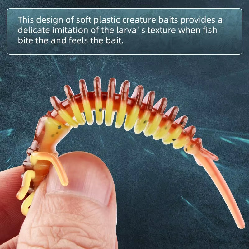 Larva Soft Lures Artificial Lures 50Mm/10Pcs Fishing Worm Silicone Bass Pike Minnow Swimbait Jigging Plastic Baits