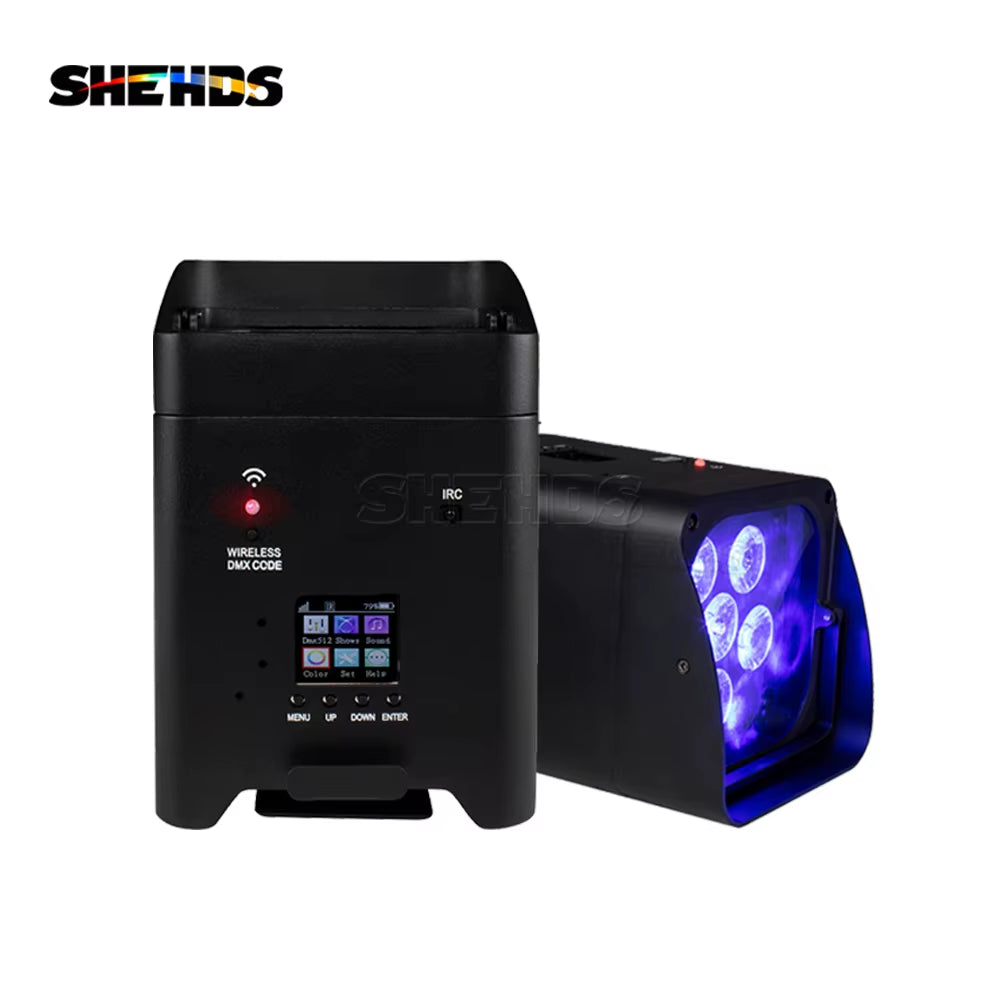 4Pcs 6X18W RGBWAUV LED Battery Par Wireless DMX512 Phone WIFI Wash Wall Light for Party Disco Christmas Lights Audience