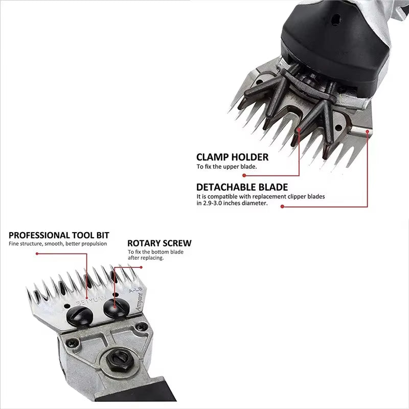 2000W 6 Speed 13 Teeth Electric Sheep Pet Hair Clipper Shearing Kit Shear Wool Cut Goat Pet Animal Shearing Supplies Farm Cut