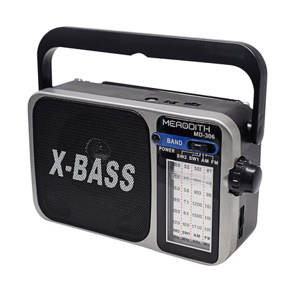 Portable FM Radio AM Sw1 SW2 All Waves Radio Multiband Shortwave Fullband Radio Headphone Jack/Flashlight