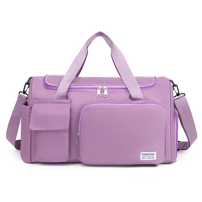 Unisex Large Capacity Travel Luggage Bag, Sports Gym Bag, Perfect for Weekend Overnight Luggage Bag with Shoe Compartment