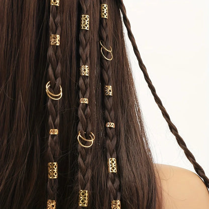 80Pcs Dreadlock Hair Beads - Stylish Alloy Hair Accessories Loc Hair Jewelry for Braids for Girls and Women