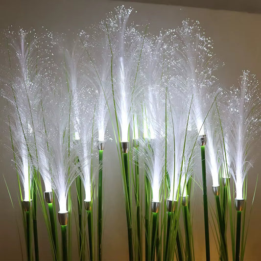 Solar Garden Landscape Lights Sunlight Lawn Lamp Simulation Bulrush Flower Optical Fiber Lamp Outdoor Waterproof Path Lighting