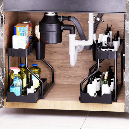 Multi-Layer Pull-Out Finishing Seasoning Household Kitchen Rack Bathroom Sink Layered Sundries Storage Rack