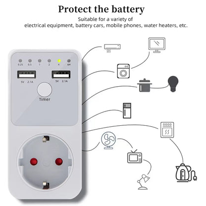 Digital Timer Socket Surge Protector Socket Voltage Relay Switch 6 Hour 220V 230V Appliance Time Controler EU US French UK Plug