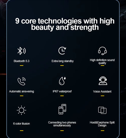 Bluetooth 5.3 Helmet Earphone Y70 Rgb Light Motorcycle Ipx6 Waterproof Support for Connecting Two Phones Simultaneously