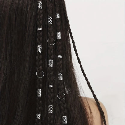 80Pcs Dreadlock Hair Beads - Stylish Alloy Hair Accessories Loc Hair Jewelry for Braids for Girls and Women