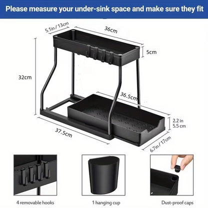 Multi-Layer Pull-Out Finishing Seasoning Household Kitchen Rack Bathroom Sink Layered Sundries Storage Rack