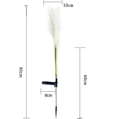 Solar Garden Landscape Lights Sunlight Lawn Lamp Simulation Bulrush Flower Optical Fiber Lamp Outdoor Waterproof Path Lighting