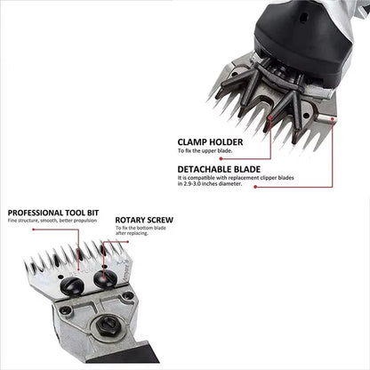 2000W 6 Speed 13 Teeth Electric Sheep Pet Hair Clipper Shearing Kit Shear Wool Cut Goat Pet Animal Shearing Supplies Farm Cut
